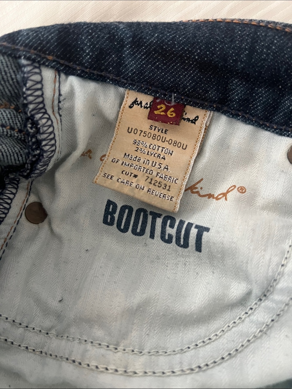 7 For All Mankind Dark Blue Boot Cut Jeans - Picture 2 of 3